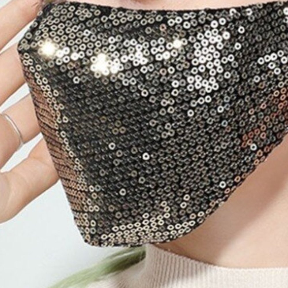 NEW Gold Sequins Face Mask Unisex Fashion Glittery